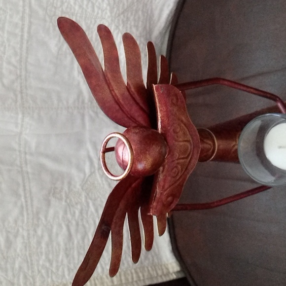 Red Angel Christmas Tree Candle Holder With Glass Cup With Candle - Picture 3 of 7